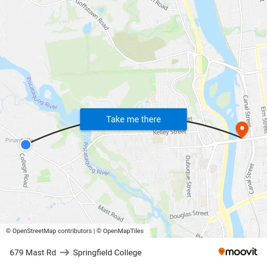 679  Mast Rd to Springfield College map