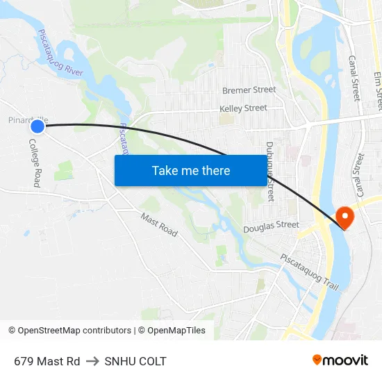 679  Mast Rd to SNHU COLT map