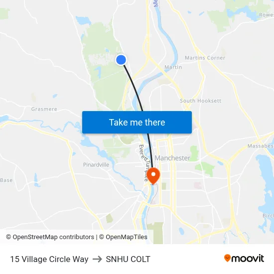 15 Village Circle Way to SNHU COLT map