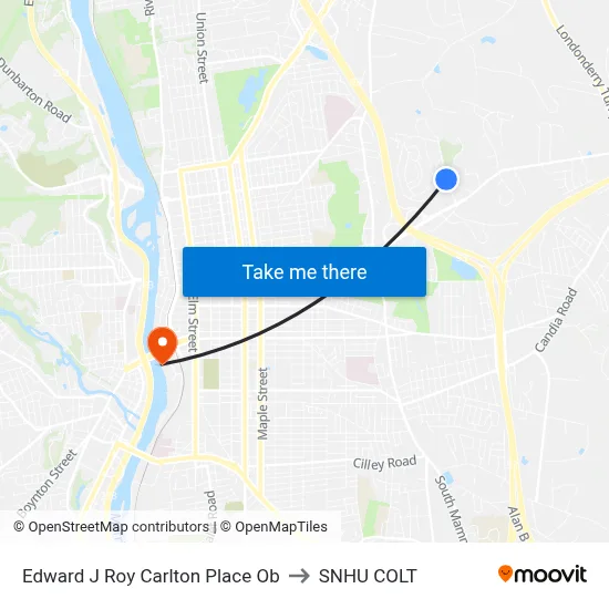 Edward J Roy  Carlton Place Ob to SNHU COLT map