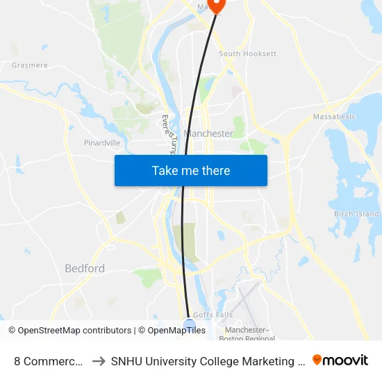 8 Commerce Dr-Callogix to SNHU University College Marketing and Communications Division map