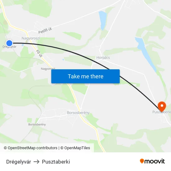 Drégelyvár to Pusztaberki map
