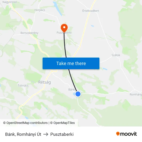 Bánk, Romhányi Út to Pusztaberki map