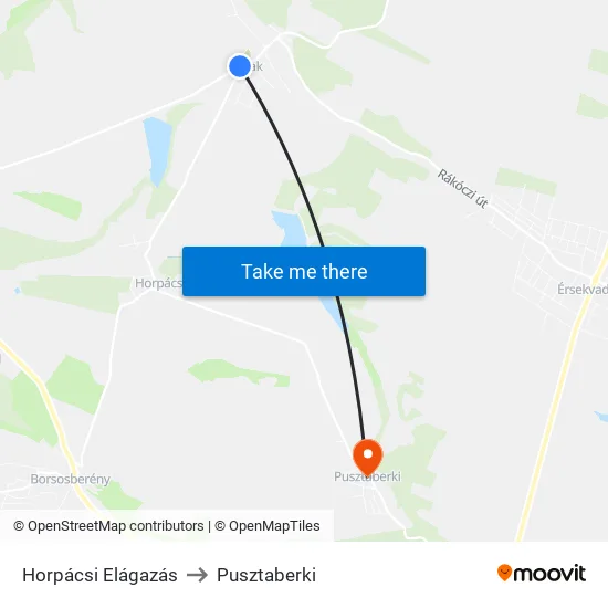 Horpácsi Elágazás to Pusztaberki map