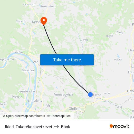 Iklad, Takarékszövetkezet to Bánk map