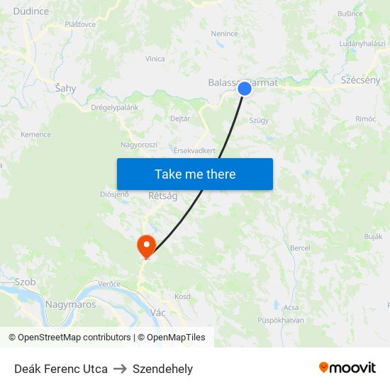 Deák Ferenc Utca to Szendehely map