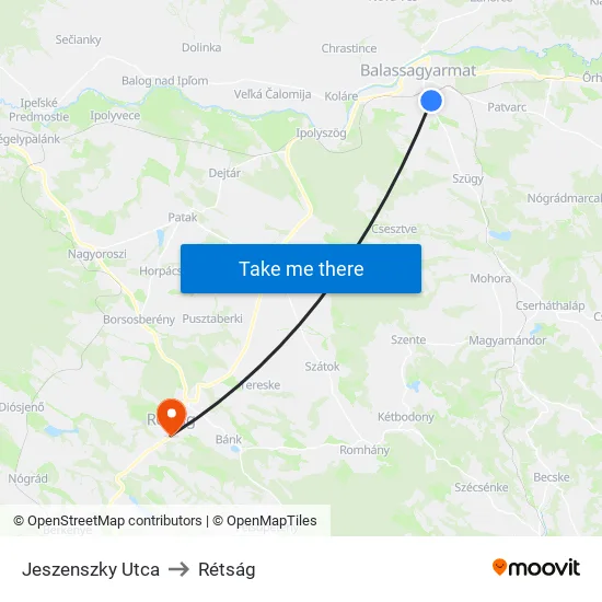 Jeszenszky Utca to Rétság map