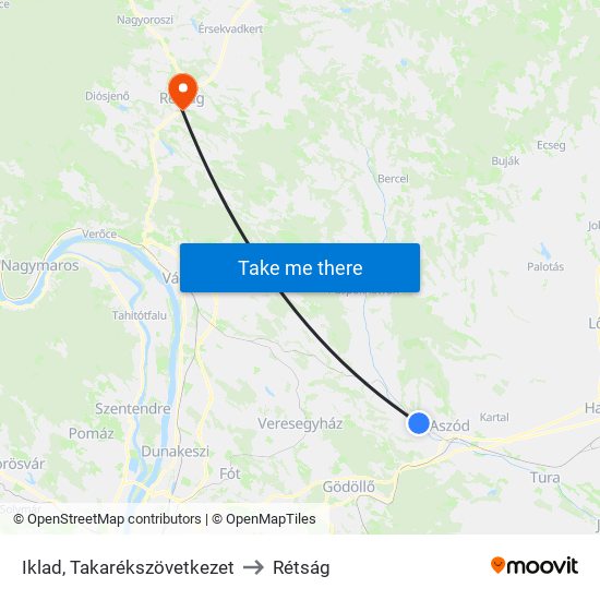 Iklad, Takarékszövetkezet to Rétság map