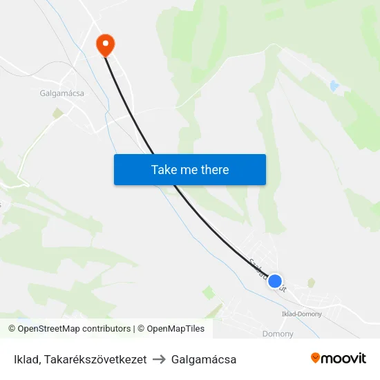 Iklad, Takarékszövetkezet to Galgamácsa map