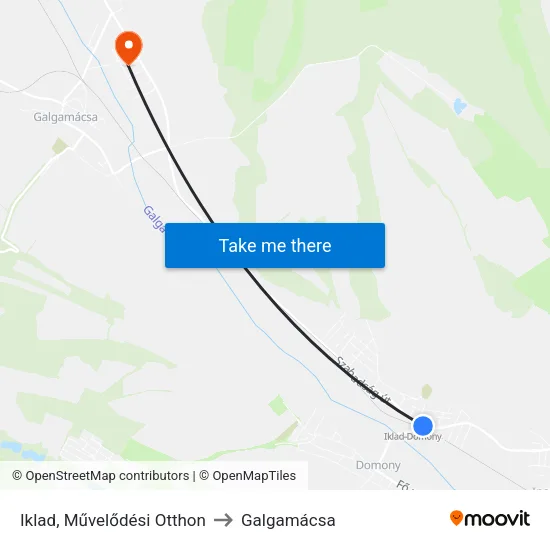Iklad, Művelődési Otthon to Galgamácsa map