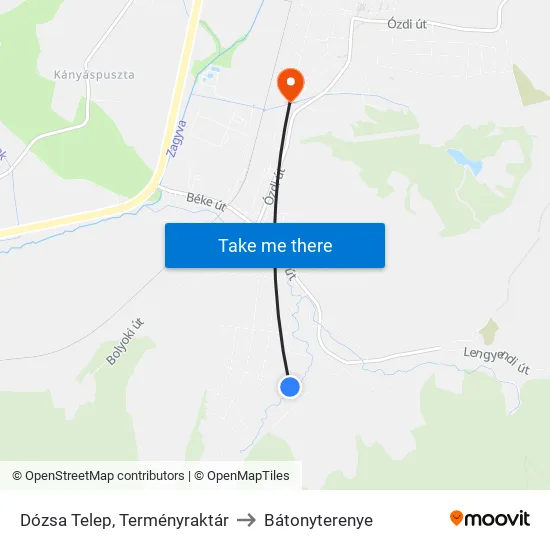 Dózsa Telep, Terményraktár to Bátonyterenye map