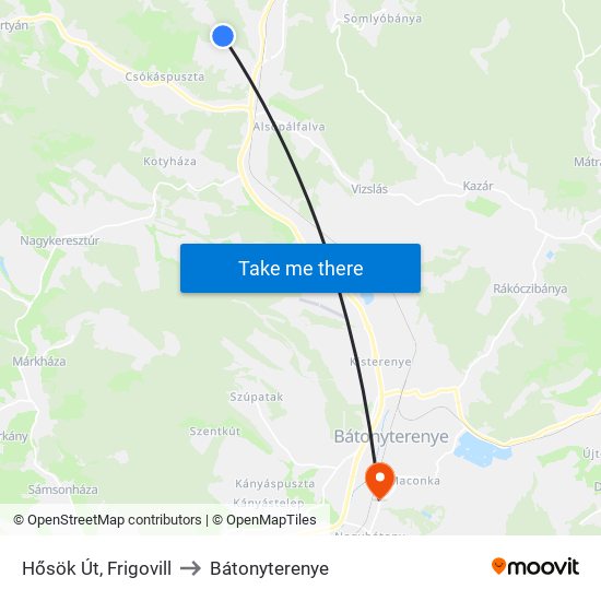 Hősök Út, Frigovill to Bátonyterenye map