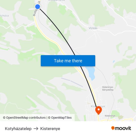 Kotyházatelep to Kisterenye map