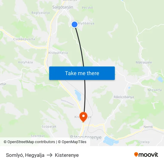 Somlyó, Hegyalja to Kisterenye map