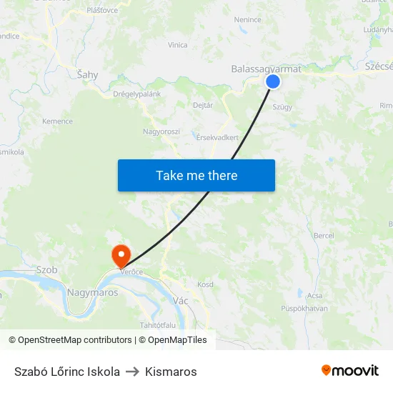 Szabó Lőrinc Iskola to Kismaros map