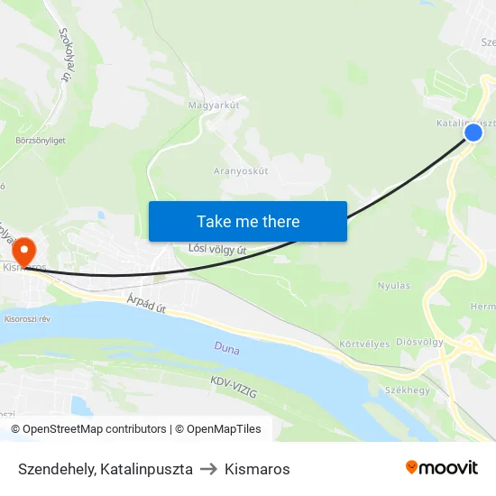 Szendehely, Katalinpuszta to Kismaros map