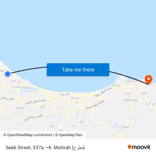 Seeb Street, 337a to Muttrah (مطرح) map