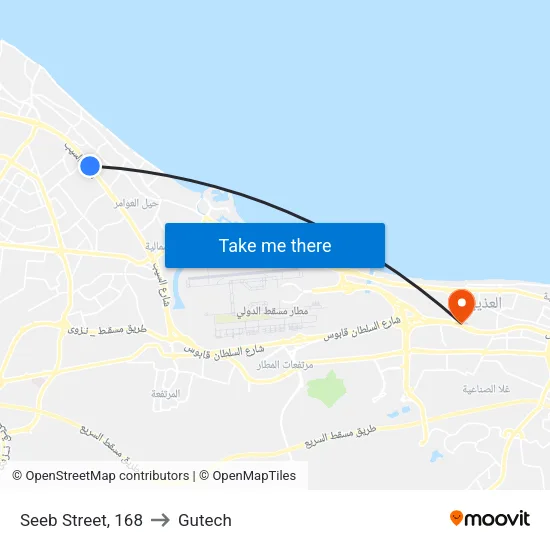 Seeb Street, 168 to Gutech map