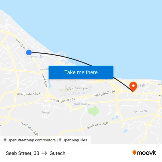 Seeb Street, 33 to Gutech map