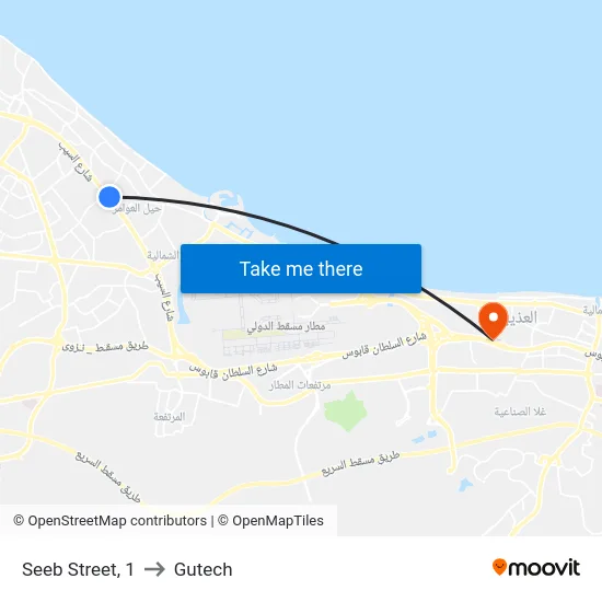 Seeb Street, 1 to Gutech map