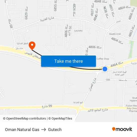Oman Natural Gas to Gutech map