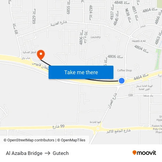 Al Azaiba Bridge to Gutech map