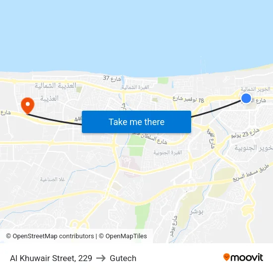 Al Khuwair Street, 229 to Gutech map