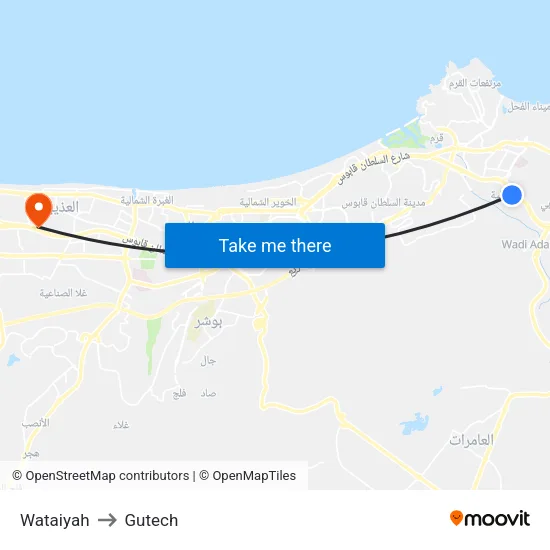 Wataiyah to Gutech map