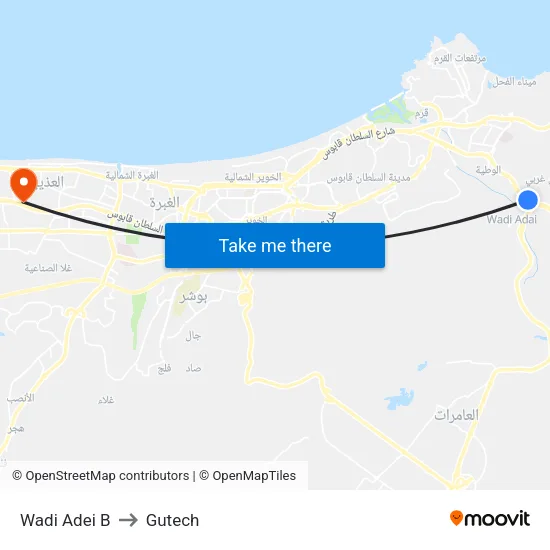 Wadi Adei B to Gutech map