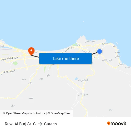 Ruwi Al Burj St. C to Gutech map
