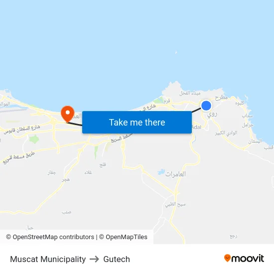 Muscat Municipality to Gutech map