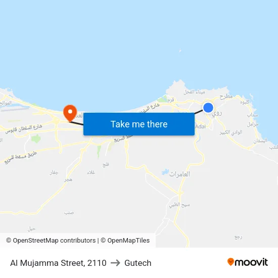Al Mujamma Street, 2110 to Gutech map