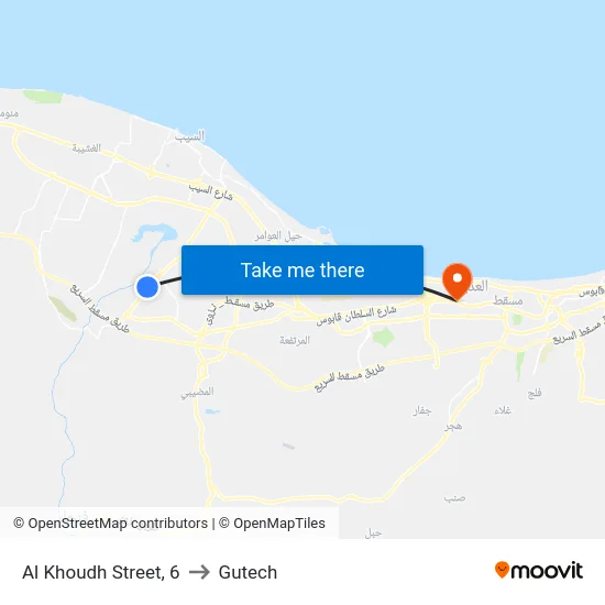 Al Khoudh Street, 6 to Gutech map