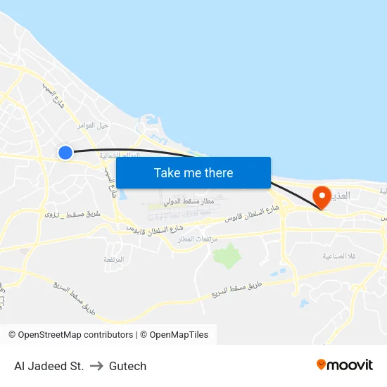Al Jadeed Street to Gutech map