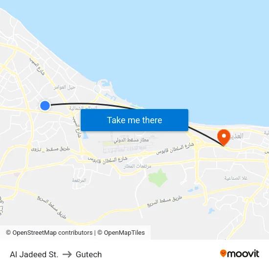 Al Jadeed St. to Gutech map