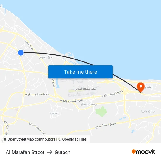 Al Marafah Street to Gutech map