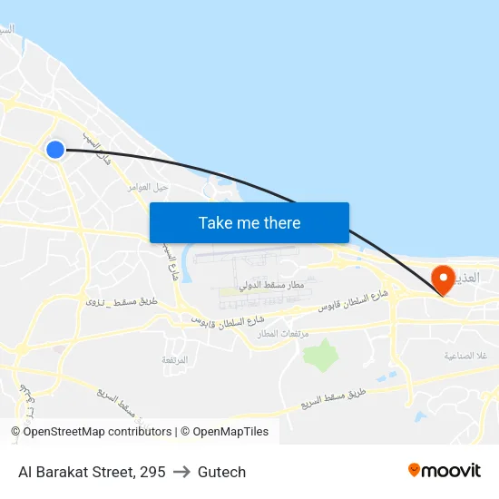 Al Barakat Street, 295 to Gutech map