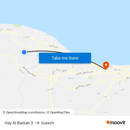 Hay Al Barkah 3 to Gutech map
