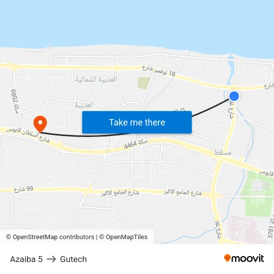 Azaiba 5 to Gutech map