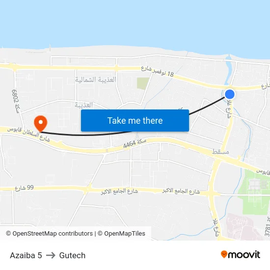 Azaiba 5 to Gutech map