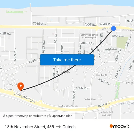18th November Street, 435 to Gutech map