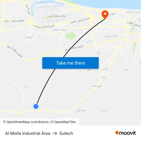 Al Misfa Industrial Área to Gutech map