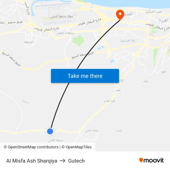 Al Misfa Ash Sharqiya to Gutech map