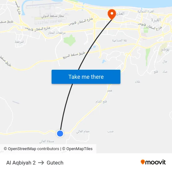 Al Aqbiyah 2 to Gutech map