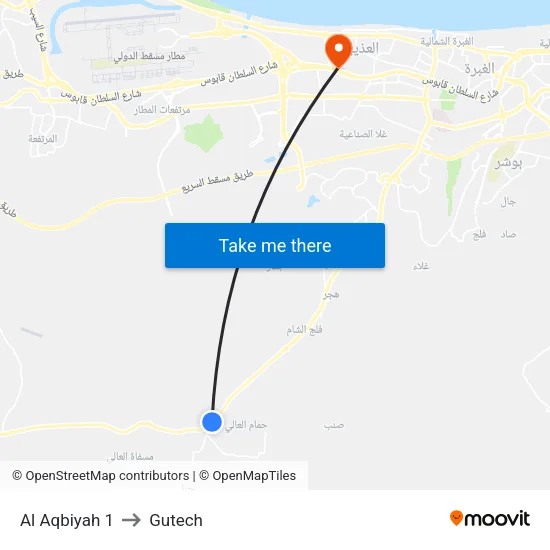 Al Aqbiyah 1 to Gutech map