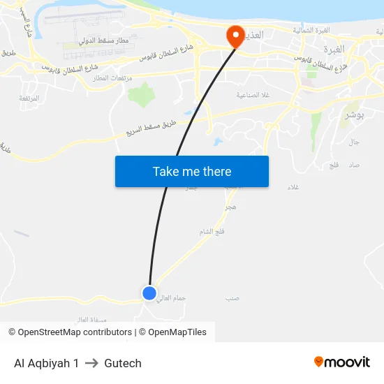 Al Aqbiyah 1 to Gutech map