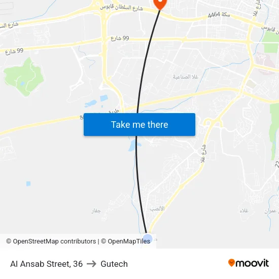 Al Ansab Street, 36 to Gutech map