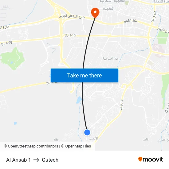 Al Ansab 1 to Gutech map