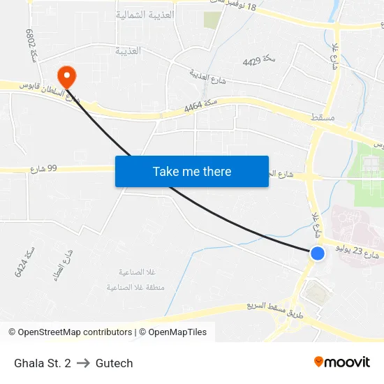 Ghala St. 2 to Gutech map