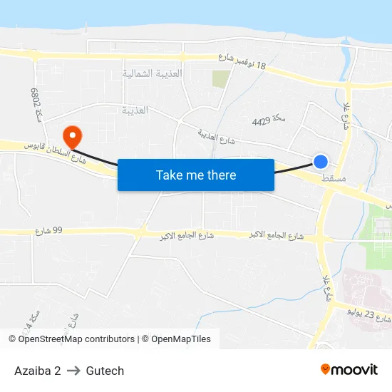 Azaiba 2 to Gutech map